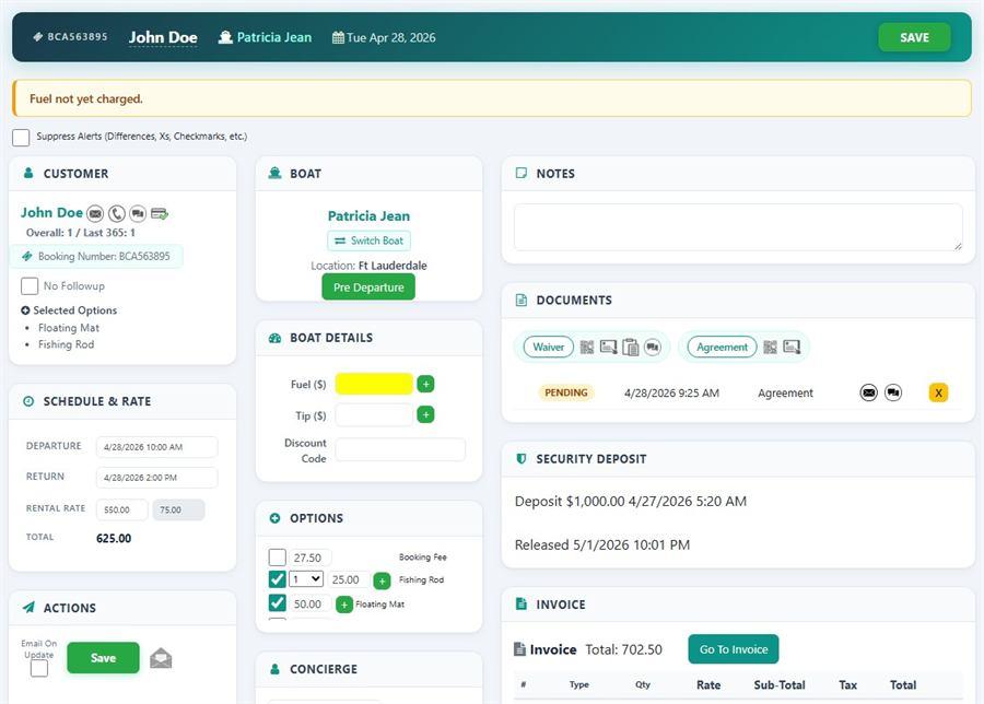 Screenshot of Inventory & Add-on Rentals