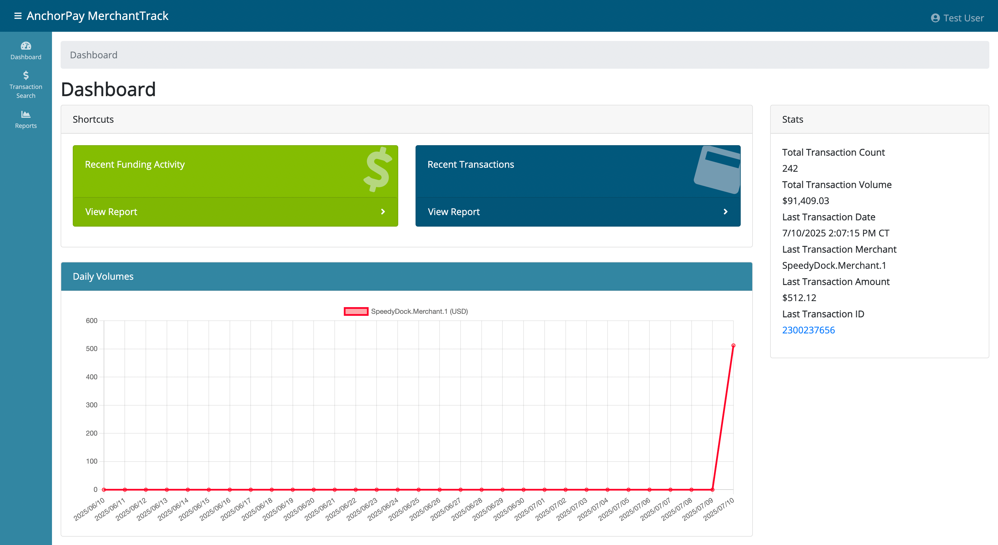 Screenshot of Integrated Payments