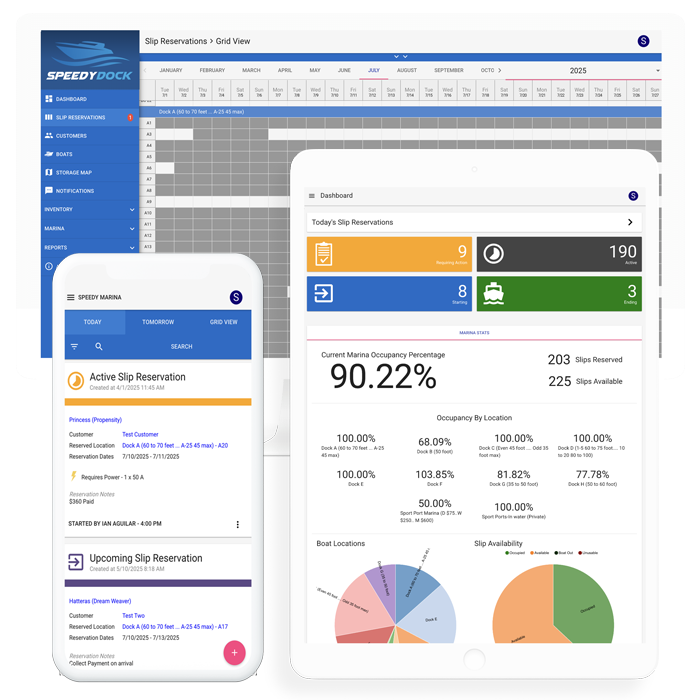 Slip reservation scheduling dashboard screenshot