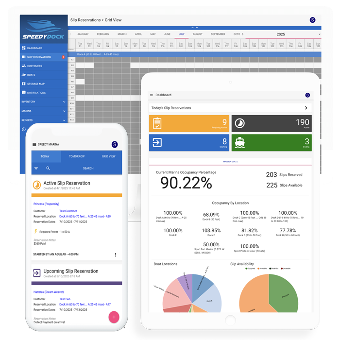 Slip reservation scheduling dashboard screenshot